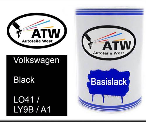 Volkswagen, Black, LO41 / LY9B / A1: 500ml Lackdose, von ATW Autoteile West.